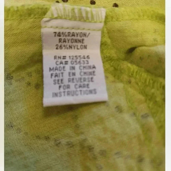 Habitat  3/4 Sleeve Lime Green Black Tunic Top Size XS - Picture 7 of 9